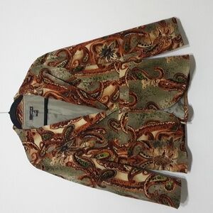 Vintage Randi .M corduroy paisley jacket women 10 retro cotton goth Y2K boho